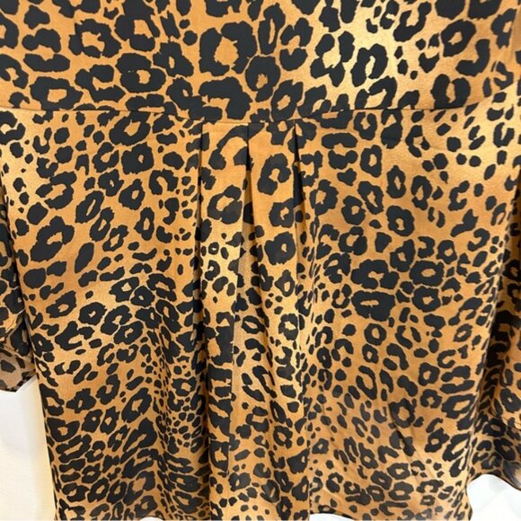 Laura Leopard Print V-Neck Blouse Brown - Picture 9 of 9